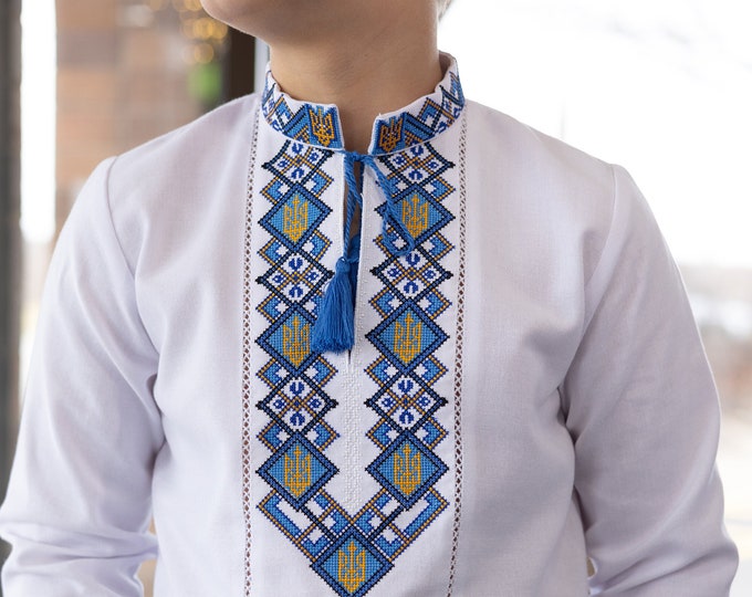 Embroidered Vyshyvanka Shirt for Boys | Ukrainian Embroidery Shirt | Traditional Ukrainian Style Gift in Stock in USA | Вишиванка у США (32)