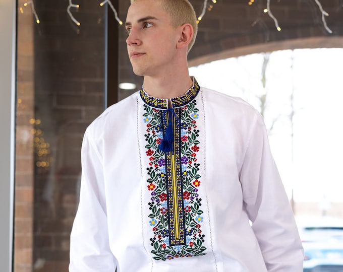 Ukrainian Vyshyvanka | Men's Embroidered Shirt | Вишиванка | Ukraine Vintage Sorochka Gift for Him | Handmade Ukrainian Clothing (11)