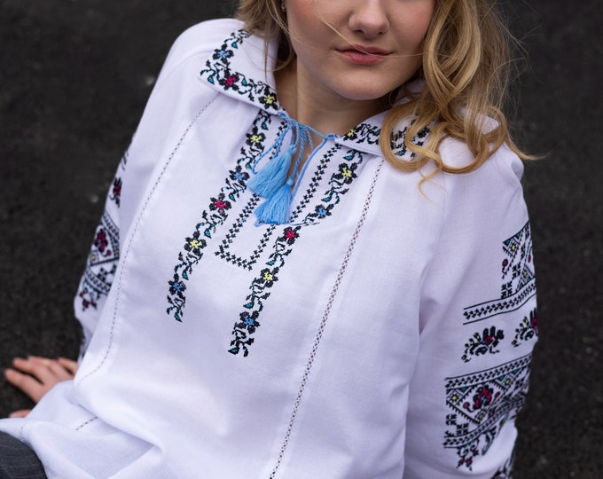 Ukrainian Embroidered Blouse for Women | Ethno Vintage Women's Vyshyvanka Shirt | Sorochka Vyshyta | Vyshyvanka Gift USA | Вишиванка (25)