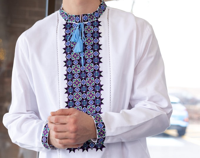Ukrainian Vyshyvanka | Men's Embroidered Shirt | Вишиванка | Ukraine Vintage Sorochka Gift for Him | Handmade Ukrainian Clothing (23)