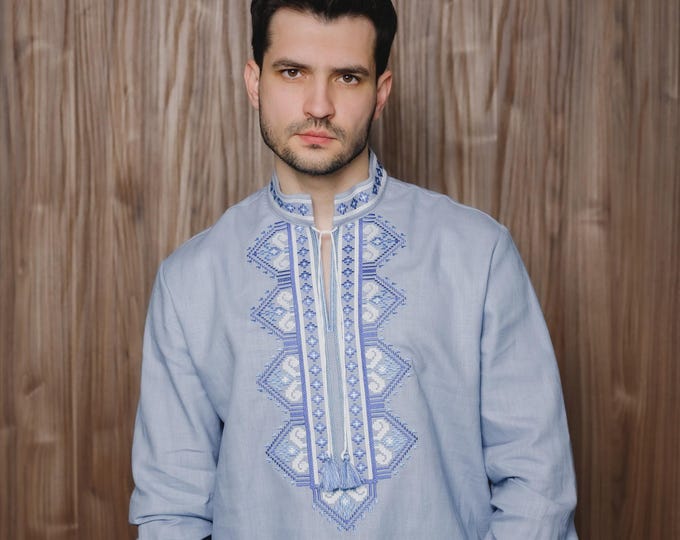 Ukrainian Vyshyvanka | Men's Embroidered Shirt | Вишиванка | Ukraine Vintage Sorochka Gift for Him | Handmade Ukrainian Clothing