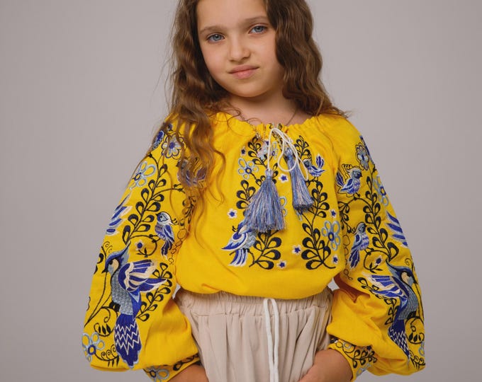 Embroidered Vyshyvanka Blouse for Girls | Ukrainian Embroidery Shirt | Traditional Ukrainian Style in Stock in USA | Вишиванка у США
