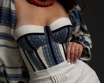Corset | Embroidered Ukrainian Corsets in USA | Gift for Her | Handmade Present for Women | Вишитий Корсет | Ukraine Vyshyvanka (8)