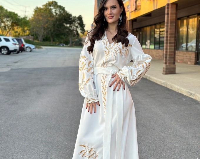 Ukrainian Vyshyvanka Dress | Ukraine Embroidered Dress in USA | Handmade Traditional Ukraine-Style Boho Embroidery Gift | Вишиванка (72)