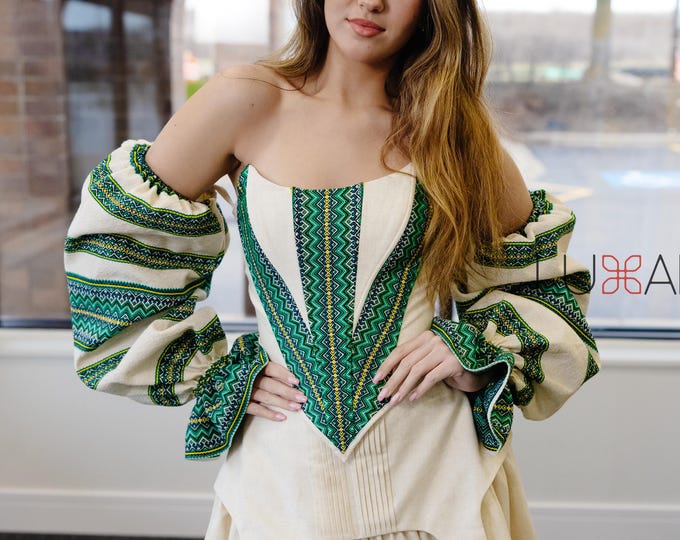 Corset | Embroidered Ukrainian Corsets in USA | Gift for Her | Handmade Present for Women | Вишитий Корсет | Ukraine Vyshyvanka (4)