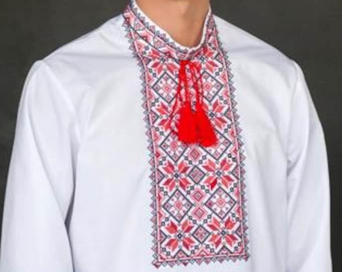 Ukrainian Vyshyvanka | Men's Embroidered Shirt | Вишиванка | Ukraine Vintage Sorochka Gift for Him | Handmade Ukrainian Clothing