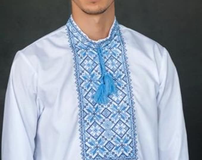 Ukrainian Vyshyvanka | Men's Embroidered Shirt | Вишиванка | Ukraine Vintage Sorochka Gift for Him | Handmade Ukrainian Clothing