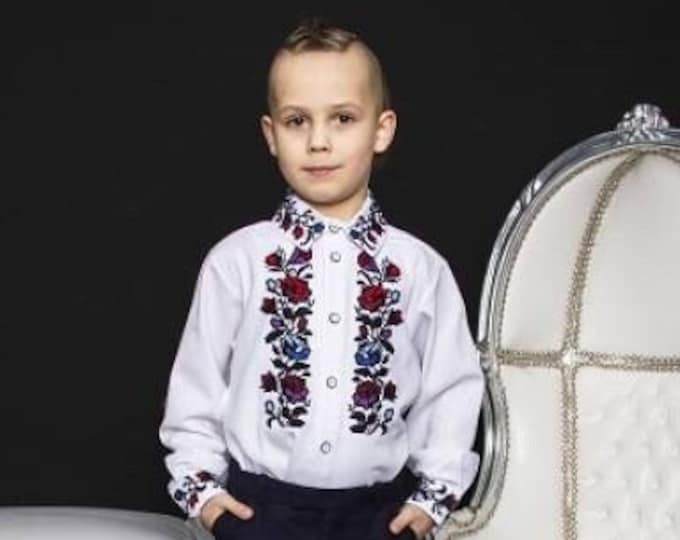 Embroidered Vyshyvanka Shirt for Boys | Ukrainian Embroidery Shirt | Traditional Ukrainian Style Gift in Stock in USA | Вишиванка у США (9)
