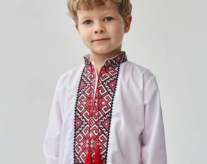 Embroidered Vyshyvanka Shirt for Boys | Ukrainian Embroidery Shirt | Traditional Ukrainian Style Gift in Stock in USA | Вишиванка у США (19)