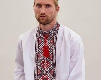 Vyshyvanka for Man Ukrainian Vyshyvanka Ukraine Sorochka Ukrainian Vyshyvanka Embrodered Shirt Ethno Vintage Embroidered Clothing