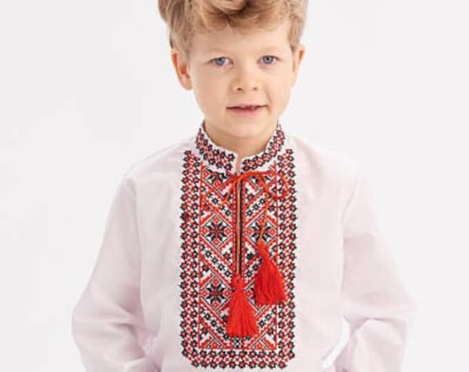 Embroidered Vyshyvanka Shirt for Boys | Ukrainian Embroidery Shirt | Traditional Ukrainian Style Gift in Stock in USA | Вишиванка у США (38)