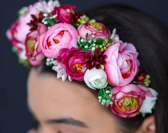 Handmade Ukrainian Flower Crown | Vinok | Вінок | Floral Wreath Headband | Hair Accessory Gift for Her or Girl | Boho Festival Style (31)