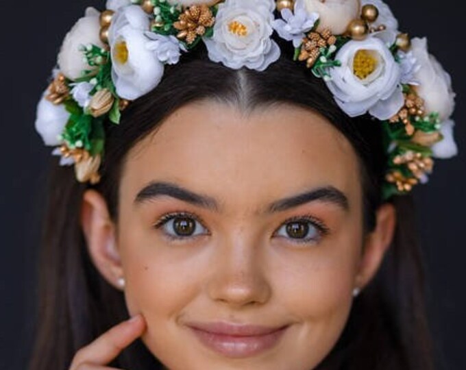 Handmade Ukrainian Flower Crown | Vinok | Вінок | Floral Wreath Headband | Hair Accessory Gift for Her or Girl | Boho Festival Style (44)