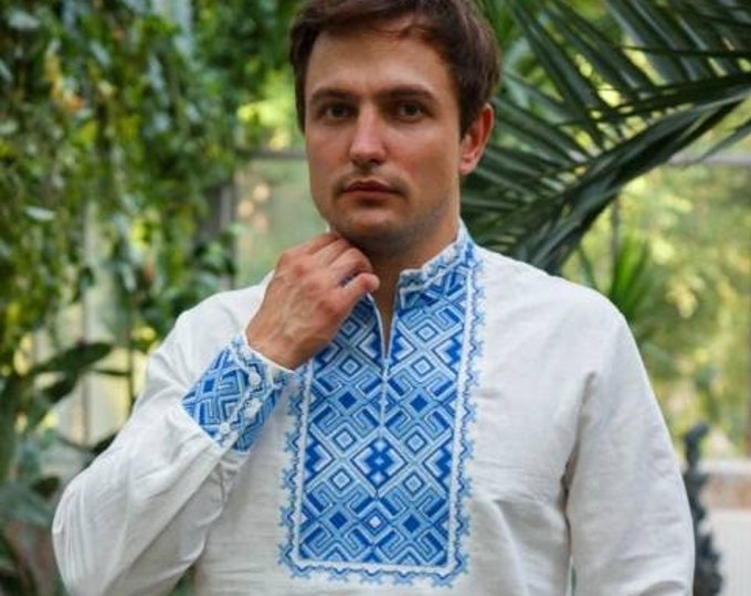 Ukrainian Vyshyvanka | Men's Embroidered Shirt | Вишиванка | Ukraine Vintage Sorochka Gift for Him | Handmade Ukrainian Clothing (38)