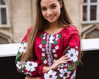 Ukrainian Embroidered Blouse for Women | Ethno Vintage Women's Vyshyvanka Shirt | Sorochka Vyshyta | Vyshyvanka Gift USA | Вишиванка (38)