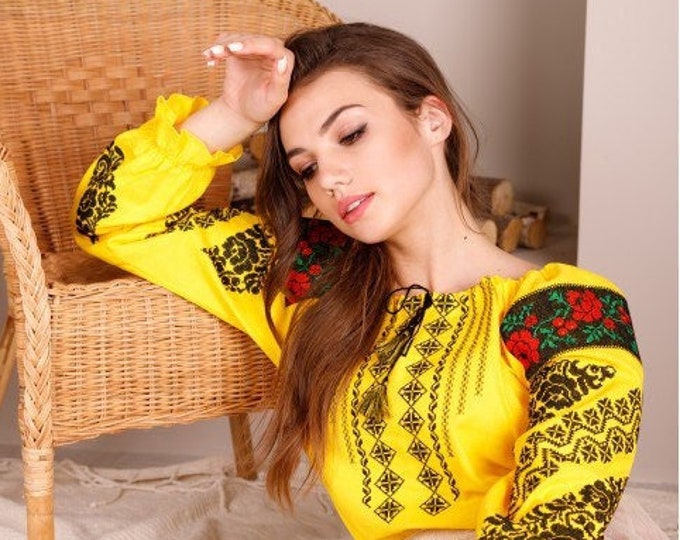 Ukrainian Embroidered Blouse for Women | Ethno Vintage Women's Vyshyvanka Shirt | Sorochka Vyshyta | Vyshyvanka Gift USA | Вишиванка (48)