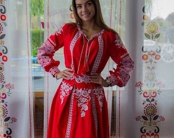 Ukrainian Vyshyvanka Dress | Ukraine Embroidered Dress in USA | Handmade Traditional Ukraine-Style Boho Embroidery Gift | Вишиванка (67)
