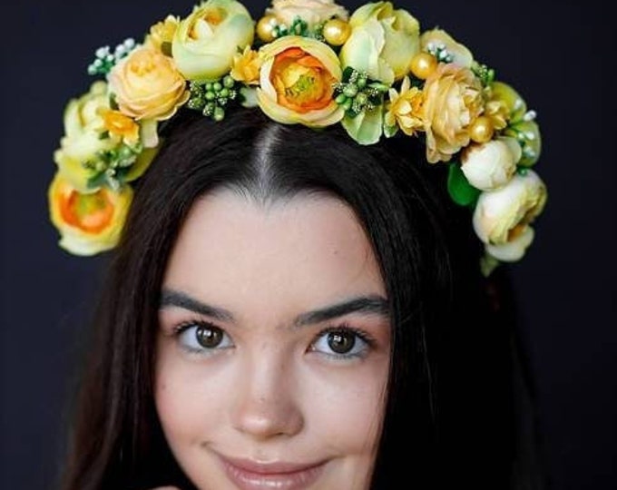 Handmade Ukrainian Flower Crown | Vinok | Вінок | Floral Wreath Headband | Hair Accessory Gift for Her or Girl | Boho Festival Style (19)
