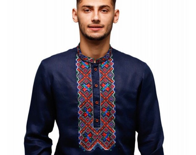 Ukrainian Vyshyvanka | Men's Embroidered Shirt | Вишиванка | Ukraine Vintage Sorochka Gift for Him | Handmade Ukrainian Clothing (87)