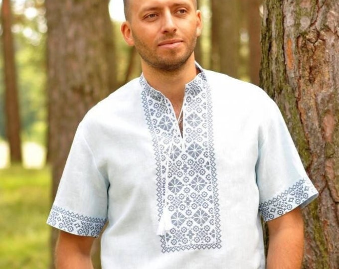 Ukrainian Vyshyvanka | Men's Embroidered Shirt | Вишиванка | Ukraine Vintage Sorochka Gift for Him | Handmade Ukrainian Clothing (86)