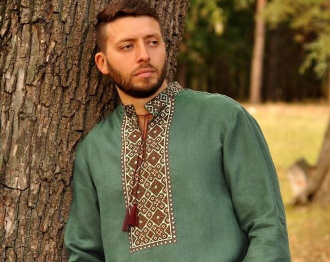 Ukrainian Vyshyvanka | Men's Embroidered Shirt | Вишиванка | Ukraine Vintage Sorochka Gift for Him | Handmade Ukrainian Clothing (6)