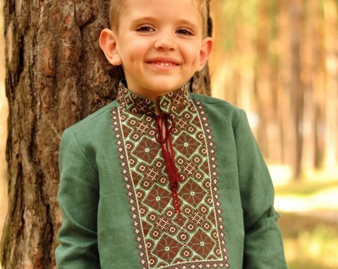 Embroidered Vyshyvanka Shirt for Boys | Ukrainian Embroidery Shirt | Traditional Ukrainian Style Gift in Stock in USA | Вишиванка у США (18)