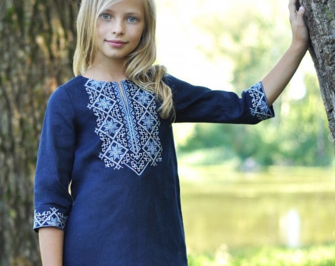 Embroidered Vyshyvanka Dress for Girls | Ukrainian Embroidery Dress | Traditional Ukrainian Style in Stock in USA | Вишиванка у США (14)