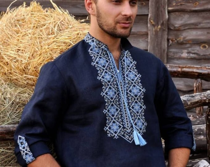 Ukrainian Vyshyvanka | Men's Embroidered Shirt | Вишиванка | Ukraine Vintage Sorochka Gift for Him | Handmade Ukrainian Clothing (17)