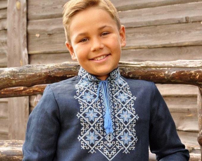 Embroidered Vyshyvanka Shirt for Boys | Ukrainian Embroidery Shirt | Traditional Ukrainian Style Gift in Stock in USA | Вишиванка у США (15)