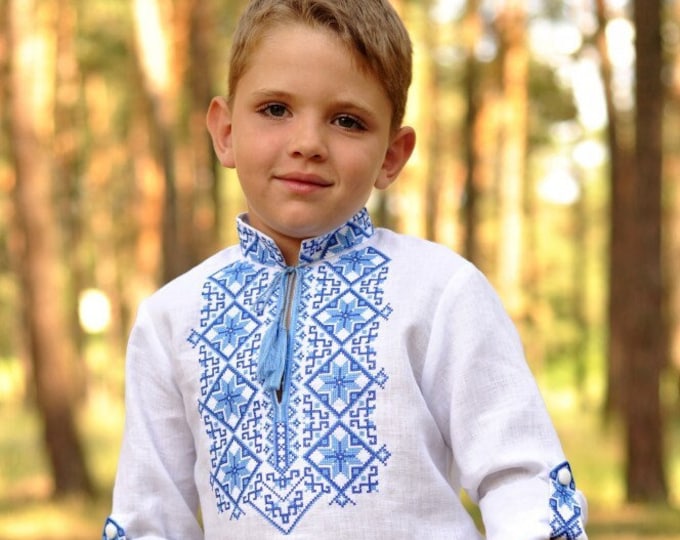 Embroidered Vyshyvanka Shirt for Boys | Ukrainian Embroidery Shirt | Traditional Ukrainian Style Gift in Stock in USA | Вишиванка у США (16)