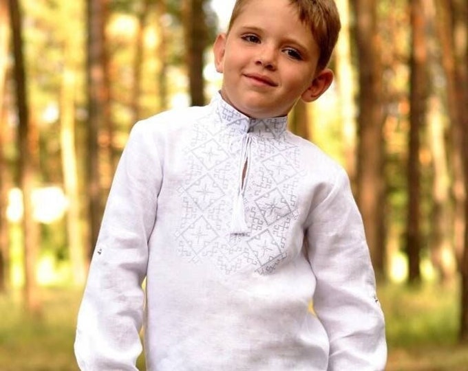 Embroidered Vyshyvanka Shirt for Boys | Ukrainian Embroidery Shirt | Traditional Ukrainian Style Gift in Stock in USA | Вишиванка у США (2)
