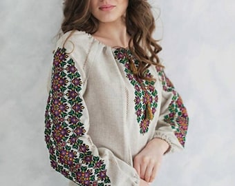 In Chicago Vyshyvanka Ukraine Blouse Ukrainian Vyshyvanka Embrodered Shirt Ethno Vintage Blouse for Women Sorochka Vyshyta Vyshyvanka