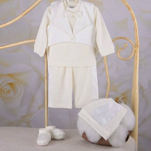 Embroidered Baby Boy Christening Outfit | Blessing Ceremony Suit