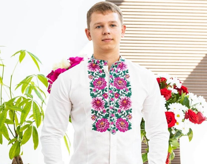 Ukrainian Vyshyvanka | Men's Embroidered Shirt | Вишиванка | Ukraine Vintage Sorochka Gift for Him | Handmade Ukrainian Clothing (75)