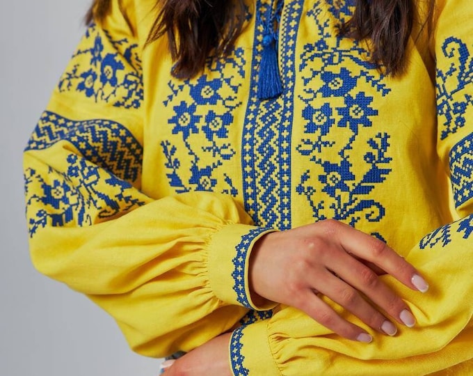 Ukrainian Embroidered Blouse for Women | Ethno Vintage Women's Vyshyvanka Shirt | Sorochka Vyshyta | Vyshyvanka Gift USA | Вишиванка (108)