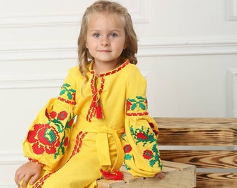 Vyshyvanka Dress Ukrainian vyshyvanka for Girl Ukrainian Dress Ukrainian gift for girl Vyshyvanka 2024 Embroidered Dress