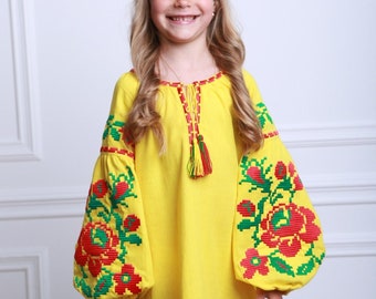 Vyshyvanka Dress Ukrainian vyshyvanka for Girl Ukrainian Dress Ukrainian gift for girl Vyshyvanka 2024 Embroidered Dress