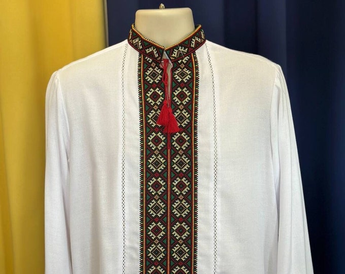 Ukrainian Vyshyvanka | Men's Embroidered Shirt | Вишиванка | Ukraine Vintage Sorochka Gift for Him | Handmade Ukrainian Clothing (57)