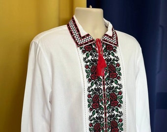 Vyshyvanka for Man Ukrainian Vyshyvanka Ukraine Sorochka Ukrainian Vyshyvanka Embrodered Shirt Ethno Vintage Embroidered Clothing