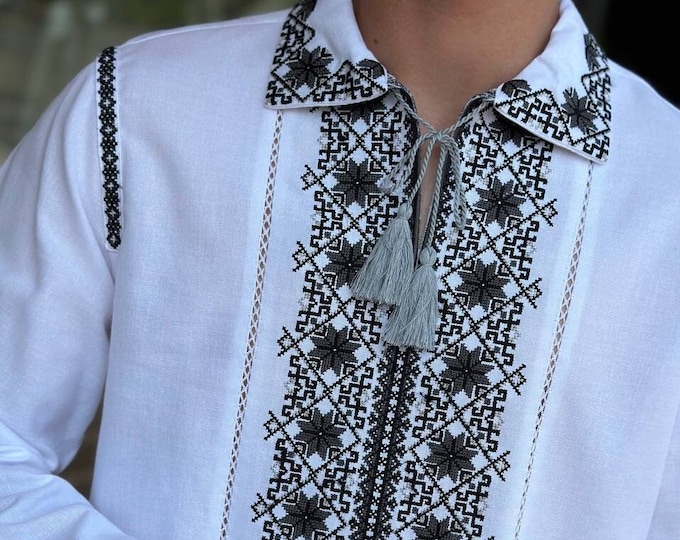 Ukrainian Vyshyvanka | Men's Embroidered Shirt | Вишиванка | Ukraine Vintage Sorochka Gift for Him | Handmade Ukrainian Clothing (40)