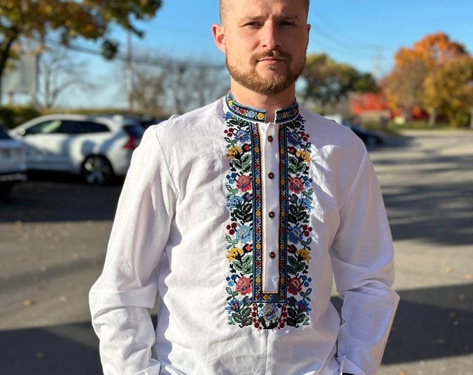Ukrainian Vyshyvanka | Men's Embroidered Shirt | Вишиванка | Ukraine Vintage Sorochka Gift for Him | Handmade Ukrainian Clothing (33)