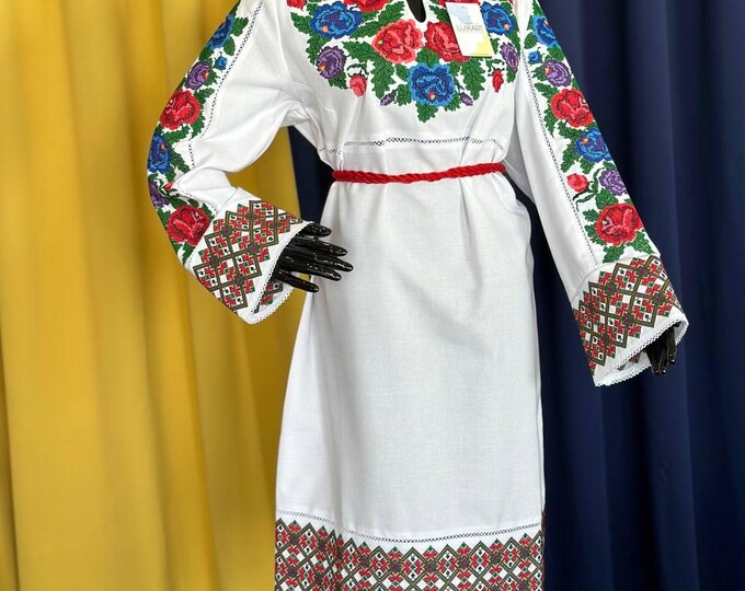 Ukrainian Vyshyvanka Dress | NEW Embroidered Dress | Handmade Traditional Ukraine-Style Boho Embroidery | Вишиванка (89)