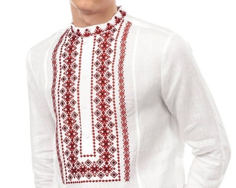 Ukrainian Vyshyvanka | Men's Embroidered Shirt | Вишиванка | Ukraine Vintage Sorochka Gift for Him | Handmade Ukrainian Clothing (94)