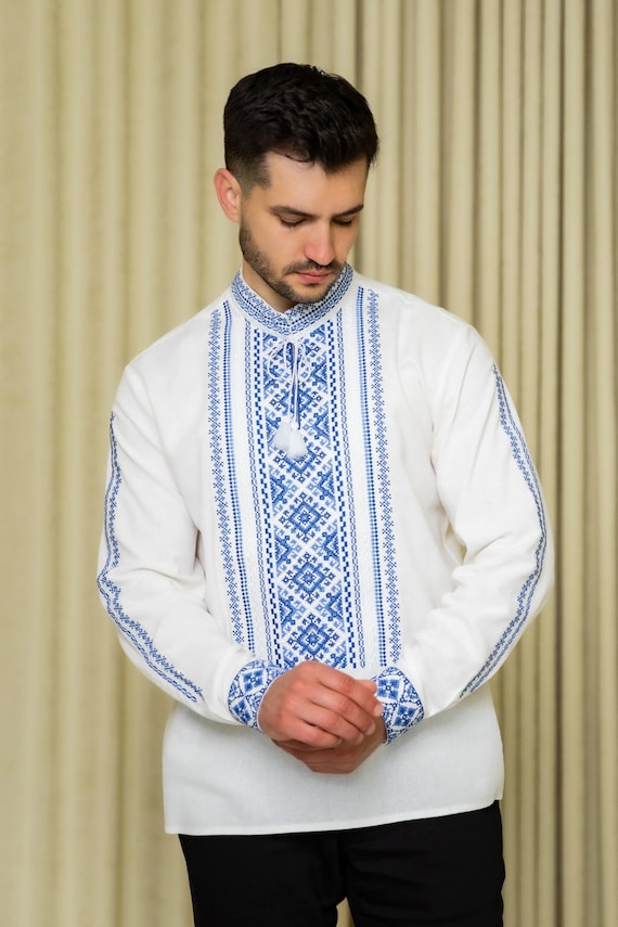 Ukrainian Vyshyvanka | Men's Embroidered Shirt | Вишиванка | Ukraine Vintage Sorochka Gift for Him | Handmade Ukrainian Clothing