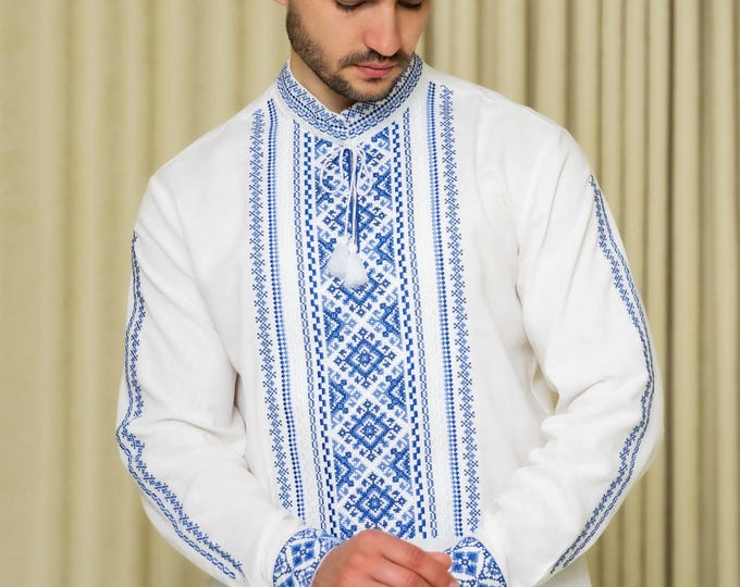 Ukrainian Vyshyvanka | Men's Embroidered Shirt | Вишиванка | Ukraine Vintage Sorochka Gift for Him | Handmade Ukrainian Clothing