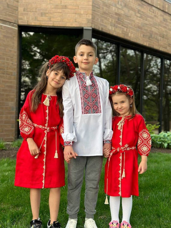 Embroidered Vyshyvanka Dress for Girls | Ukrainian Embroidery Dress | Traditional Ukrainian Style in Stock in USA | Вишиванка у США (12)