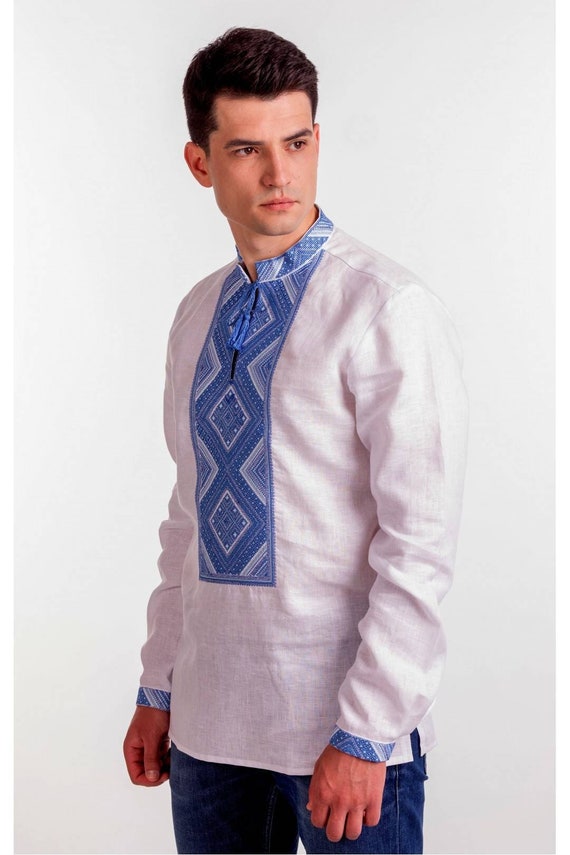 Ukrainian Vyshyvanka | Men's Embroidered Shirt | Вишиванка | Ukraine Vintage Sorochka Gift for Him | Handmade Ukrainian Clothing (85)