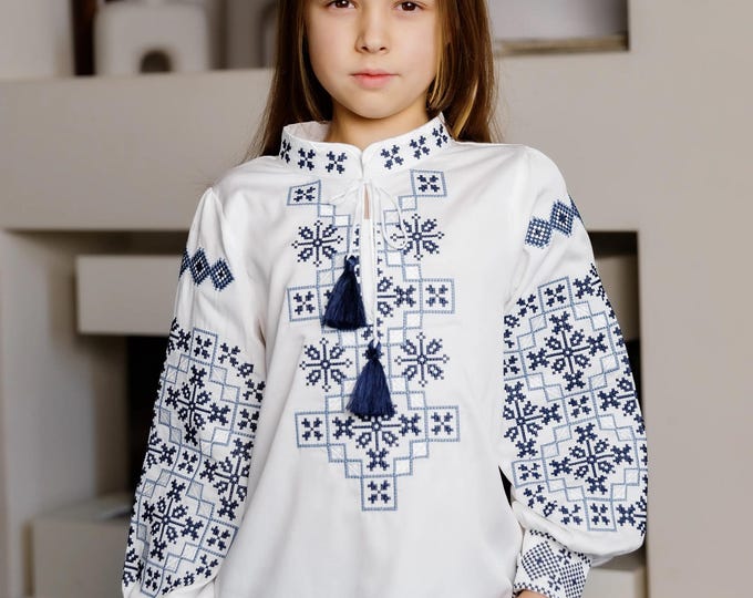 Embroidered Vyshyvanka Blouse for Girls | Traditional Ukrainian Shirt