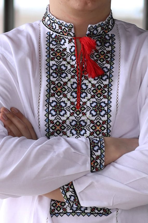 Ukrainian Vyshyvanka | Men's Embroidered Shirt | Вишиванка | Ukraine Vintage Sorochka Gift for Him | Handmade Ukrainian Clothing (90)