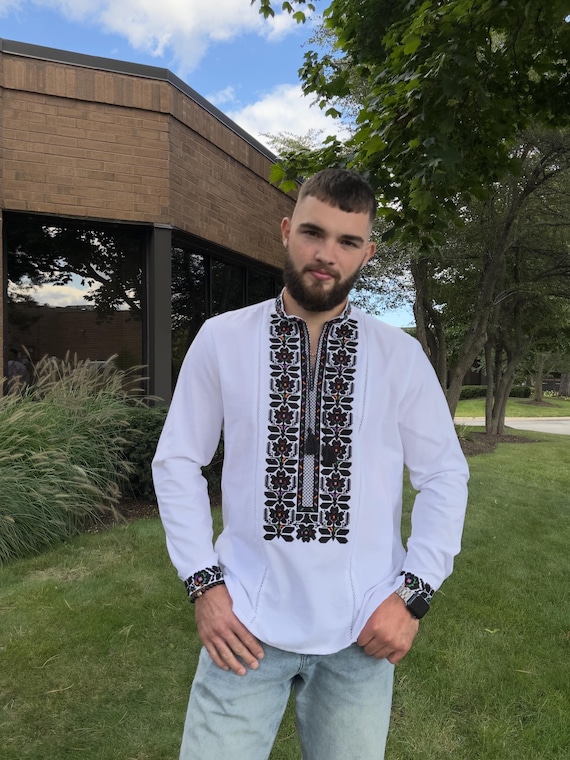 Ukrainian Vyshyvanka | Men's Embroidered Shirt | Вишиванка | Ukraine Vintage Sorochka Gift for Him | Handmade Ukrainian Clothing